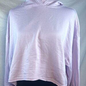 Nike Dri Fit Yoga Cropped Hoodie Sweatshirt SZ M Lavender Sport Athleisure Soft